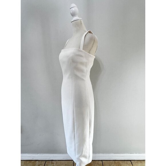 CINQ A SEPT size 6 midi ivory midi sleeveless - Picture 2 of 5